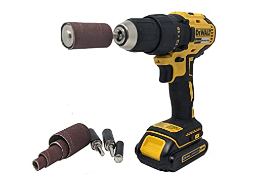 LINE10 Tools 16 Pack Sanding Drum and Sleeves Set for Drill, 2-inch Long, 60, 80 and 120 Grit LINE10 Tools