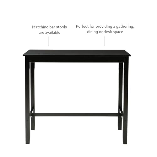 Linon 42 inch Bar Height Pub Claridge Table, Black Linon