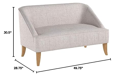 Christopher Knight Home Justus Mid-Century Modern Fabric Loveseat, Beige / Natural GDFStudio