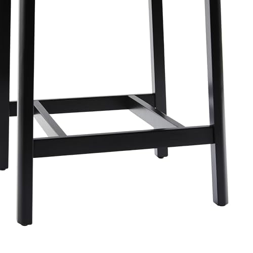 Walker Edison 2-Piece Minimalist Solid Wood Counter Stool, Set of 2, Black Walker Edison