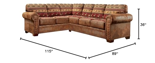 American Furniture Classics Model Two Piece Sofa sectional brown pinto American Furniture Classics