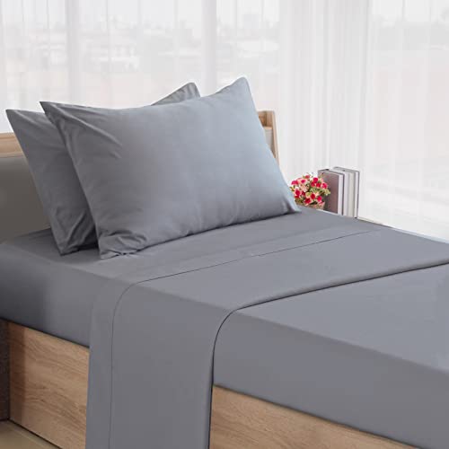 SPRINGSPIRIT Cot Sheets 30" x 75" x 9", 4 Piece Cot Sheet Set, Cot Size Fitted Sheets with Narrow Twin/Camp Bunk/Rvs Bunk/Guest Beds/Trifold Mattress, Grey SPRINGSPIRIT
