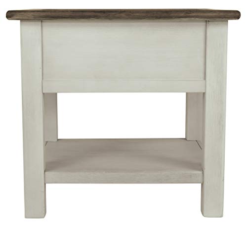 Signature Design by Ashley Bolanburg Farmhouse Square Two Tone End Table, Antique Cream Signature Design by Ashley