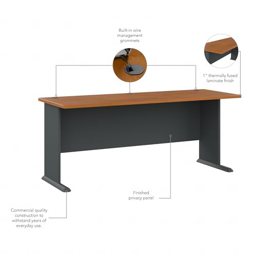 Bush Business Furniture Series A 72W Desk in Natural Cherry and Slate Bush Business Furniture