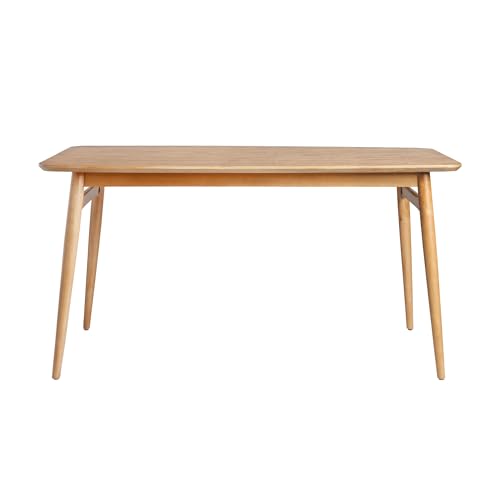 Walker Edison Mid-Century Modern Solid Wood Tapered-Leg Dining Table, 59 Inch, English Ash Walker Edison
