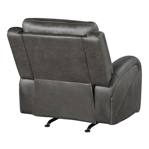Lexicon Rocker Recliner Chair, Reclining Rocking Chair, Home Theater Reclining Seat, Manual Recliner Seat for Living Room, Nursery, Bedroom, Office, Apartment, Grey Lexicon