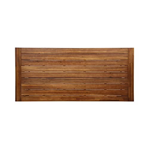 Great Deal Furniture Beau Outdoor Eight Seater Wooden Dining Table, Teak and Rustic Metal Finish Great Deal Furniture