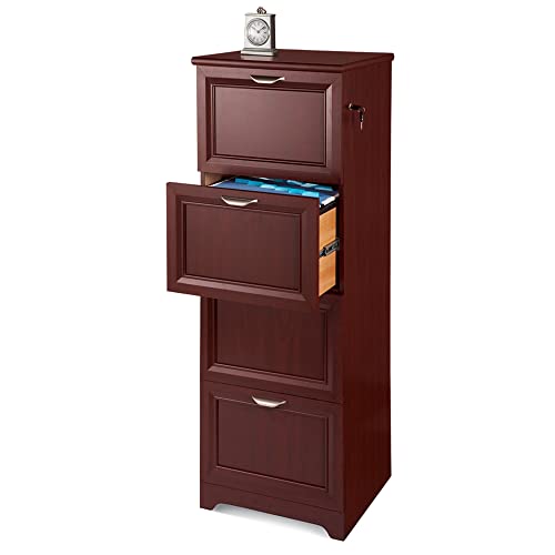 Realspace Magellan 19"D Vertical 4-Drawer File Cabinet, Classic Cherry Realspace