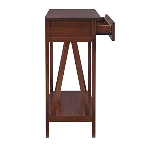 Linon Home Dcor Console Table, 42.01"w x 13.98"d x 30.71"h, Antique Tobacco Linon