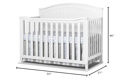 SORELLE FURNITURE Fairview Crib, Classic 4-in-1 Convertible Crib, Made of Wood, Non-Toxic Finish, Wooden Baby Bed, Toddler Bed, Child’s Daybed and Full-Size Bed, Nursery Furniture -White SORELLE FURNITURE