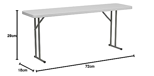 Flash Furniture Elon 6-Foot Granite White Plastic Folding Training Table Flash Furniture
