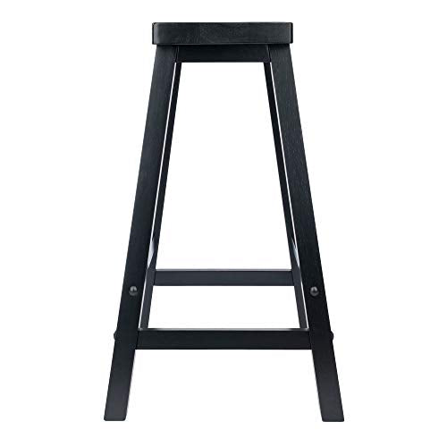 Winsome Satori Saddle Seat Counter Stool, for Kitchen, 24", Black Winsome