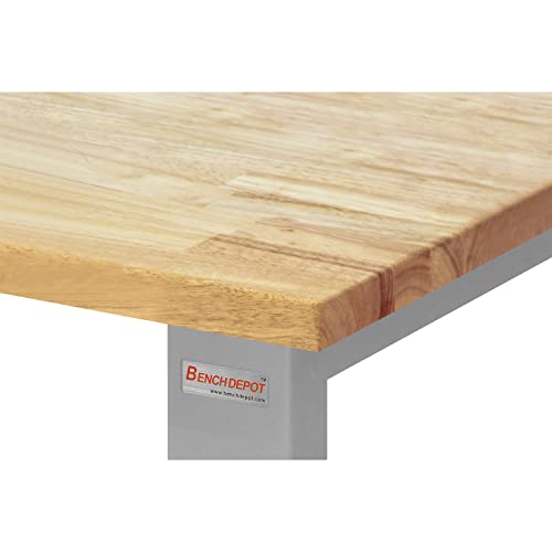 Table & Workbench: 1" Thick Solid Wood Oiled Butcher Block Top, Height Adjustable 30" D x 48" L x 30" - 36" H - by BenchPro BenchPro
