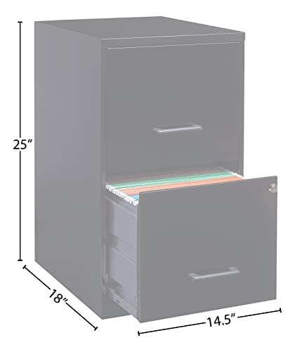 Lorell 14341 18 Deep 2-Drawer File Cabinet, Black Lorell