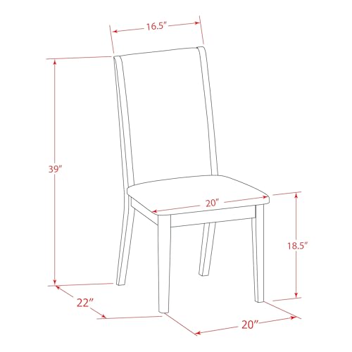 Luxe by East West Furniture LELA9-AWA-05 9 Pieces Dining Table Set Includes a Rectangular Kitchen Table and 8 Grey Linen Fabric Dining Room Chairs, Antique Walnut Finish Luxe by East West Furniture