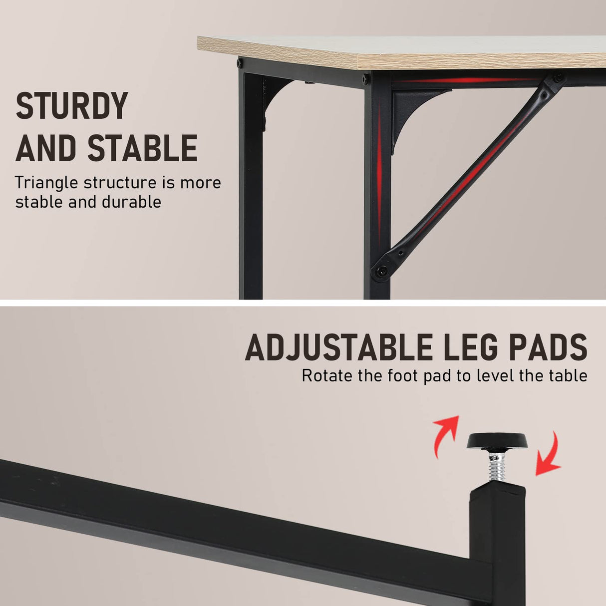 39 inch Computer Desk Home Office Desk Writing Study Table Modern Simple Style PC Desk with Metal Frame Gaming Desk Workstation for Small Space,Nature BestOffice