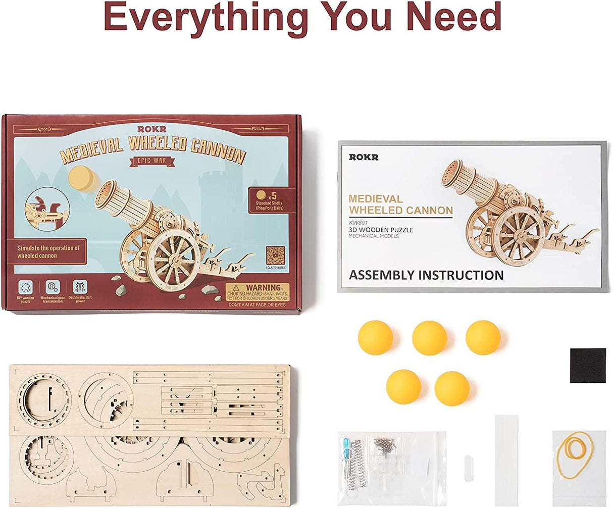 3D Mechanical Catapult Wooden Puzzle Kit for Adults and Kids - Engaging DIY Craft and Brain Teaser WoodArtSupply