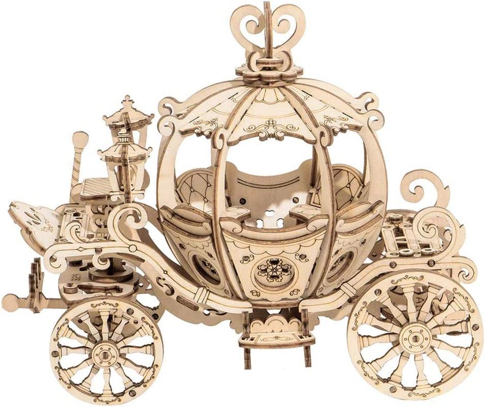 Cinderella-Inspired 3D Wooden Pumpkin Cart Puzzle Kit for Adults and Kids WoodArtSupply