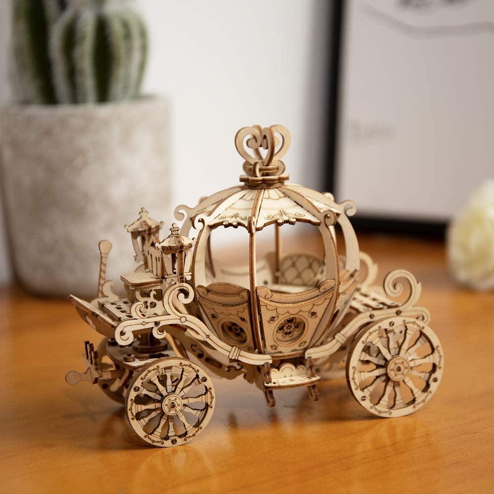 Cinderella-Inspired 3D Wooden Pumpkin Cart Puzzle Kit for Adults and Kids WoodArtSupply