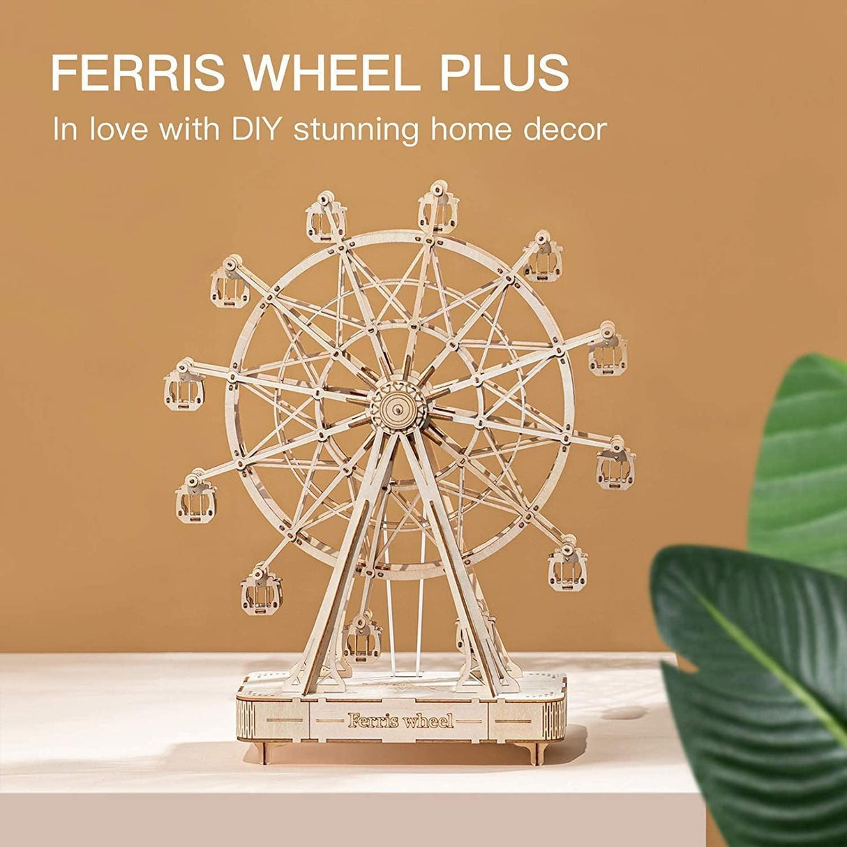 Vintage Ferris Wheel Wooden Music Box 3D Puzzle Kit for Adults WoodArtSupply