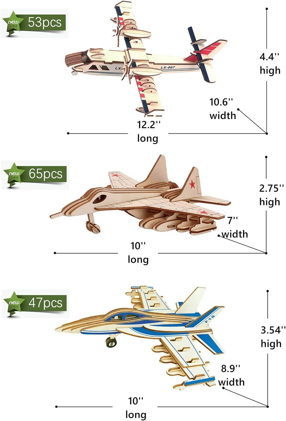 3D Wooden Aircraft & Helicopter Puzzle Set - 6 Premium Models for Interactive Building Fun WoodArtSupply