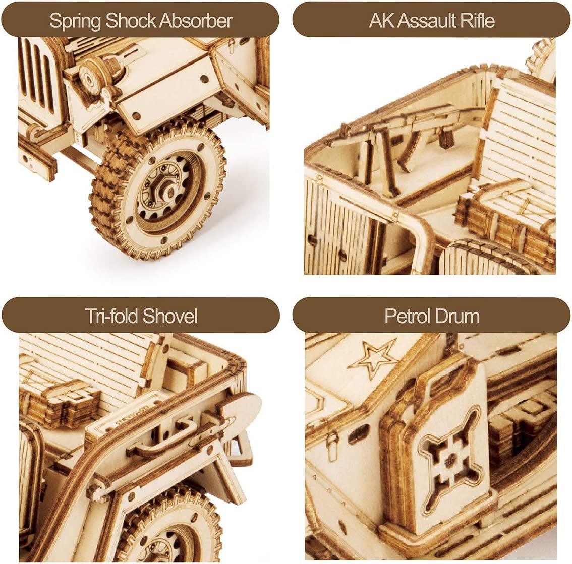3D Wooden Mechanical Car Puzzle Kit - Classic 19th Century Design (1:18 Scale) WoodArtSupply