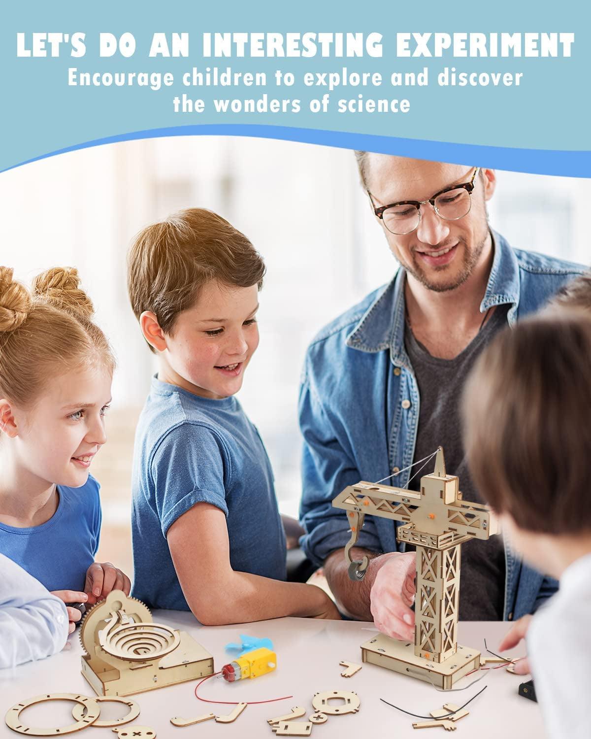 4-in-1 STEM Wooden Puzzle Kits for Kids Age 8-12 - Build & Learn with 3D Models WoodArtSupply