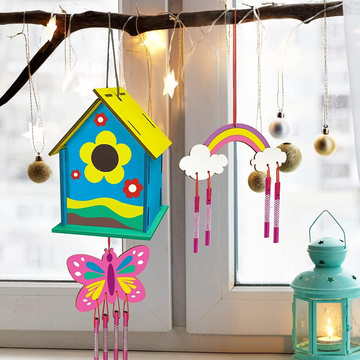 DIY Bird House and Wind Chime Craft Kit – 4 Pack Wooden Arts Set for Kids WoodArtSupply