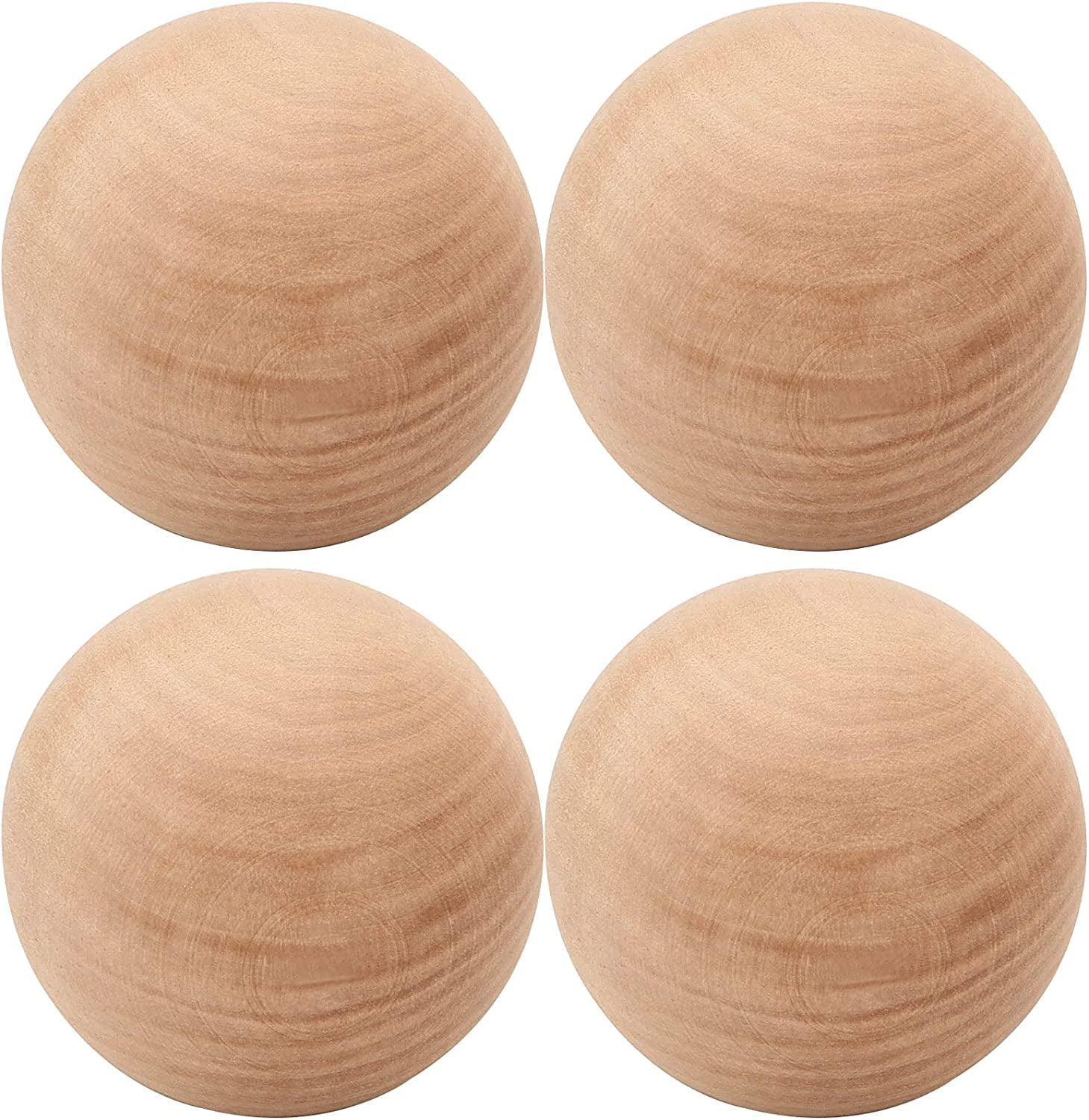 4 Pieces 3 Inch Wooden round Ball, Unfinished Natural DIY Decorative C –  WoodArtSupply