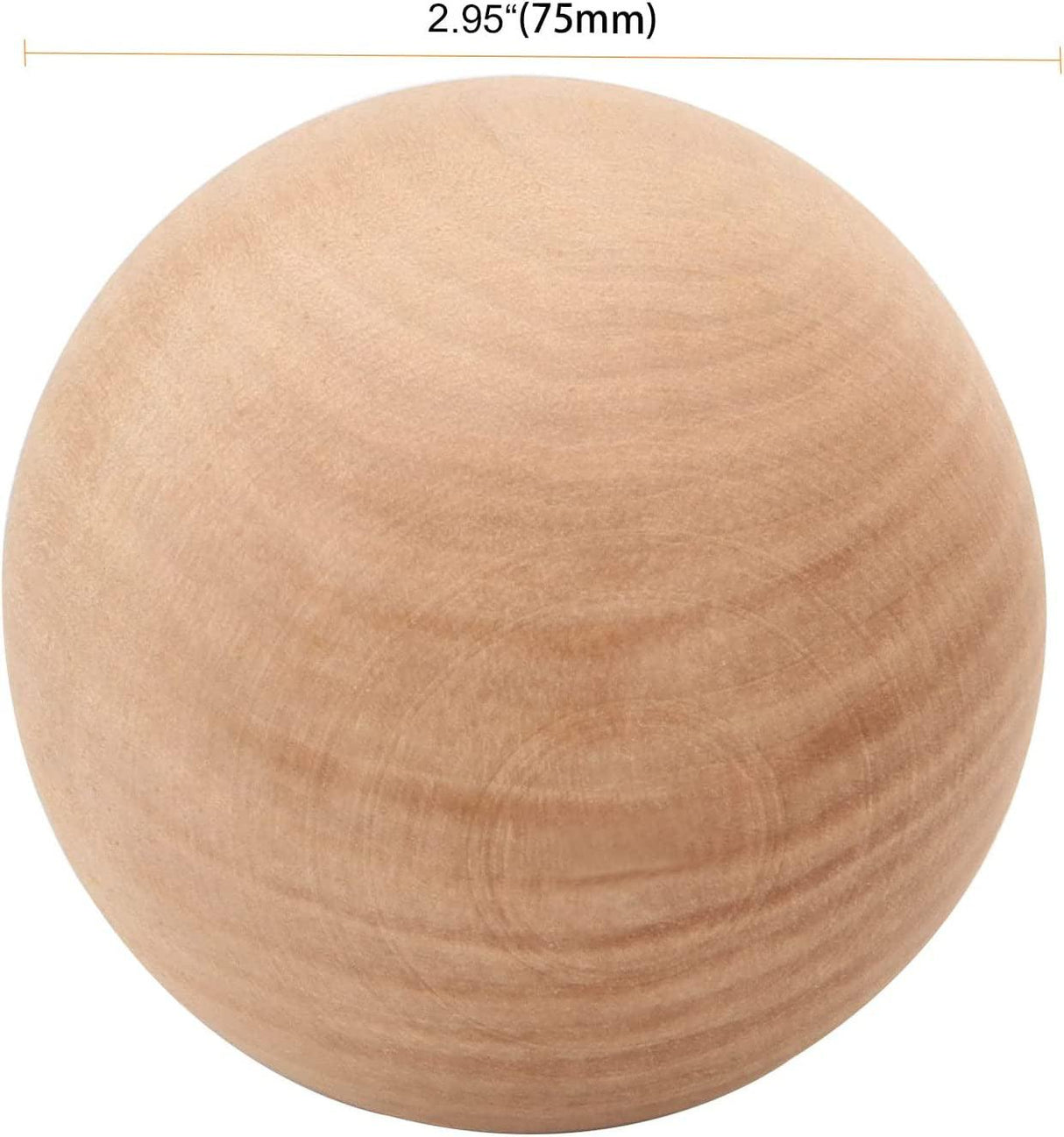 4 Pieces 3 Inch Wooden round Ball, Unfinished Natural DIY Decorative Crafting Hardwood Balls WoodArtSupply