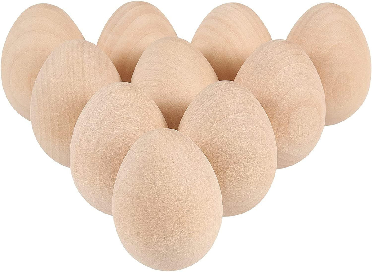 40 Pack 2-1/2 X 1-3/4" Unpainted Wooden Eggs Unfinished Wood Easter Eggs Smooth Crafts Decorations WoodArtSupply