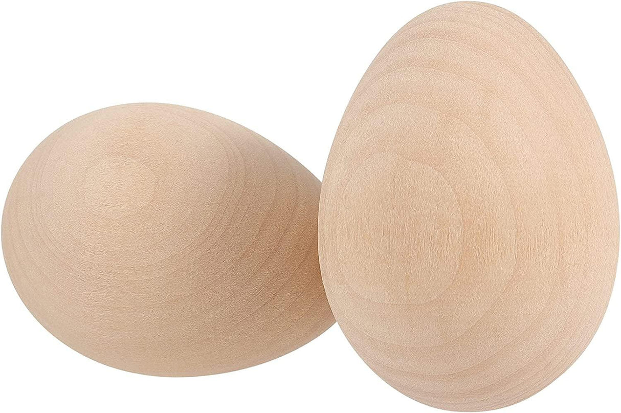 40 Pack 2-1/2 X 1-3/4" Unpainted Wooden Eggs Unfinished Wood Easter Eggs Smooth Crafts Decorations WoodArtSupply