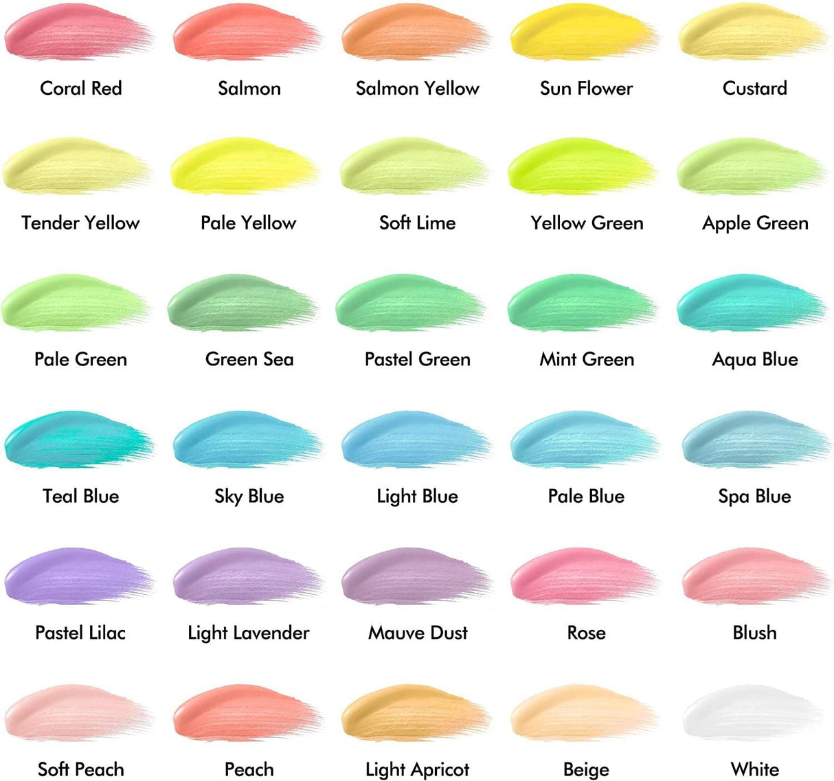 40 Pack Pastel Acrylic Paint Set, 30 Colors Acrylic Paint with 10 Paint Brushes, 60Ml/2Oz Bottles WoodArtSupply