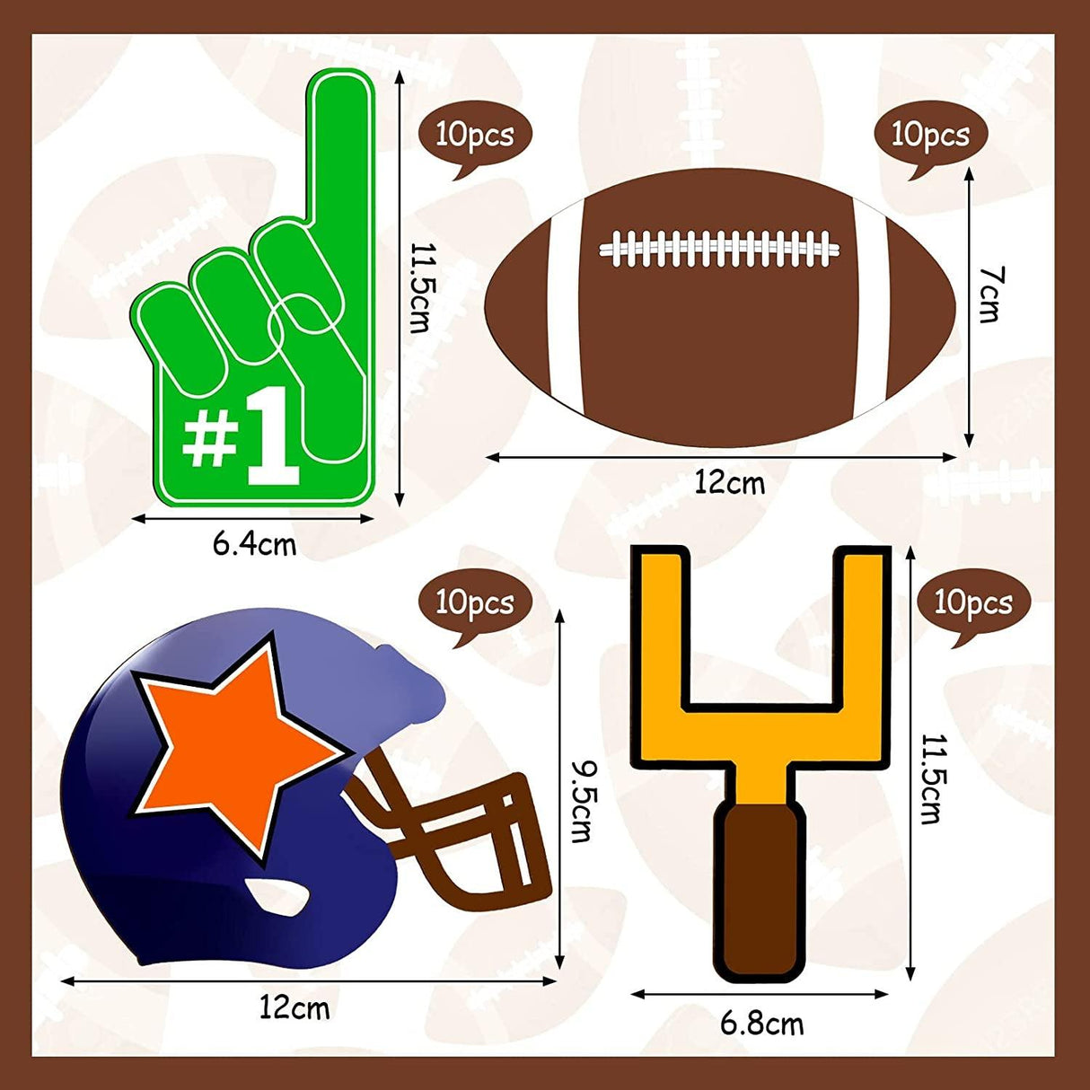 40 Pieces Football Theme Unfinished Wood Football Helmet Shaped Wood Slices Wooden Sports Cutout Football WoodArtSupply