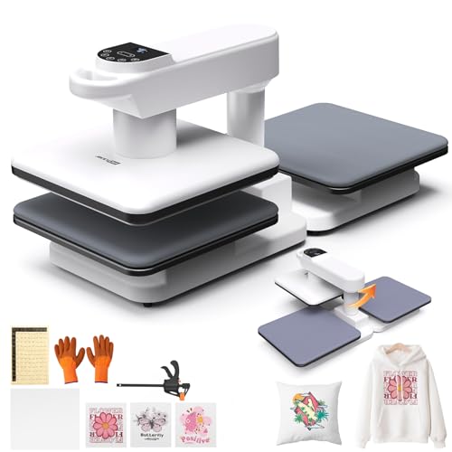 AKEYDIY NEW 15X15 Dual Auto Heat Press Machine for T-Shirts, 360° Swing Away Heat Press with Auto Press Release, Heat Up Fast (Two-Workstation) AKEYDIY