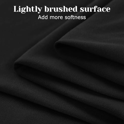 BYSURE Jersey Knit King Size Sheets Set 6 Pieces, Stretch Super Soft and Wrinkle-Free Bed Sheets, Spandex Blend with 18-inch Deep Pocket, Black BYSURE