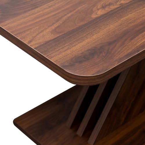 KEIKI 55.12”-70.87”L Extendable Dining Room Console Table for 4-8 People, Wood Modern Rectangle Expandable Kitchen Living Meeting Room Gatherings Furniture, Marble Walnut KEIKI