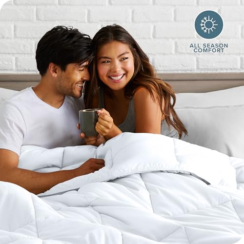 Bare Home Duvet Insert Comforter - Queen Size - Goose Down Alternative - Ultra-Soft - Premium 1800 Series - All Season Warmth - Bedding Comforter (Queen, White) Bare Home