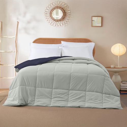 Modern Threads Down Alternative Reversible Comforter Navy/Silver Twin Modern Threads