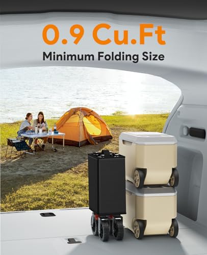 Wagons Carts Foldable, Collapsible Foldable Wagon 330lbs Capacity, Large Capacity Foldable Wagon with All-Terrain Wheels,Heavy Duty Utility Wagon Cart with Brakes for Beach Camping Shopping Sports Raynesys