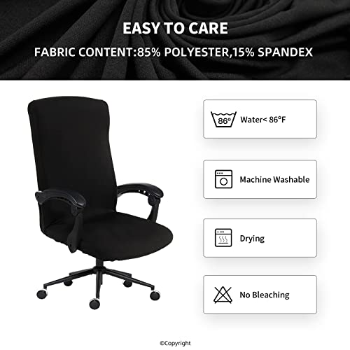 Water Resistant Stretch Computer Office Chair Cover with Durable Zipper Universal Washable Removable Spandex Rotating Boss Chair Slipcovers Anti-dust Soft Desk Chair Seat Protector for Dogs Cats Pets DIVA EN CAMINO DEC