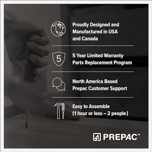 Prepac Simply Modern 6-Drawer Double Dresser for Bedroom, Chest of Drawers, Modern Bedroom Furniture, 52.5” wide x 16” deep x 29.5” tall, White Prepac