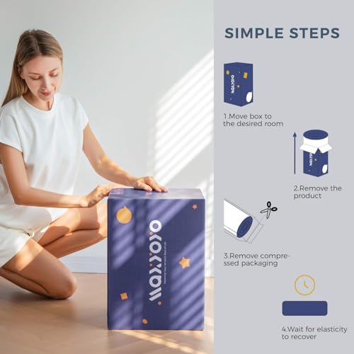 MAXYOYO Futon Mattress, Padded Japanese Floor Mattress Quilted Bed Mattress Topper, Extra Thick Folding Sleeping Pad Breathable Floor Lounger Guest Bed for Camping Couch, Black, Queen Size MAXYOYO