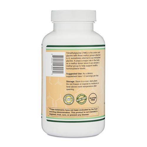 Double Wood Supplements TMG Trimethylglycine Supplement 1,000mg Per Serving, 180 Capsules (TMG Supplements for Homocysteine Control) Genuine TMG with Fishy Smell, Gluten Free, Non-GMO Double Wood Supplements