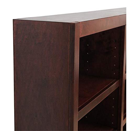 Pemberly Row 84" Tall Triple Wide Cherry Wood Bookcase with 18 Shelves Pemberly Row