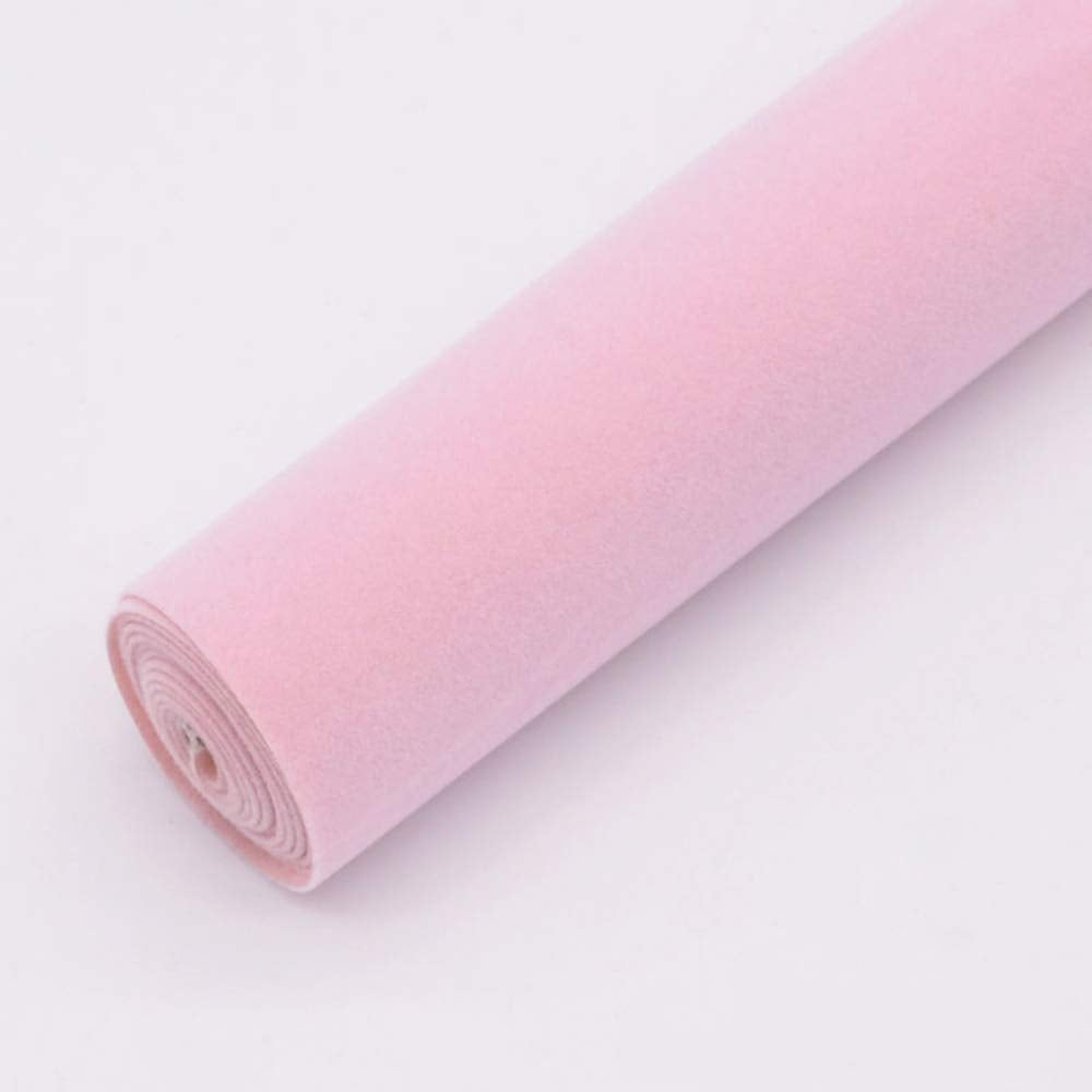 Taogift Self Adhesive Pink Velvet Flock Jewelry Drawer Liner Furniture Sticker Paper for Shelves Drawer Dresser Cabinets Jewlery Displays Arts Crafts Decor 17.7x98 Inches TAOGIFT