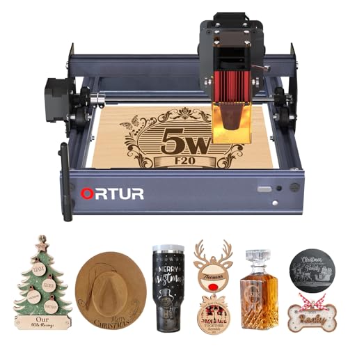 Ortur F20 Laser Engraver, 5000mW Laser Engraver Machine Class 4 Higher Accuracy Wood Cutter with Large Working Area 150x150mm, 15000mm/min Engraving Speed for Wood Acrylic Metal Glass Ortur