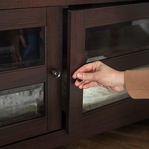 Walker Edison Modern Farmhouse Wood Corner Universal TV Stand for TV's up to 50" Flat Screen Living Room Storage Entertainment Center, 44 Inch, Espresso Brown Walker Edison