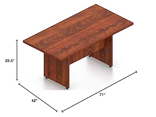 OTG SL7142RECS 6' Rectangular Conference Table, 71" w x 42" d x 29.5" h; 72” Rectangular Conference Table/Slab Base; - American Dark Cherry Offices To Go