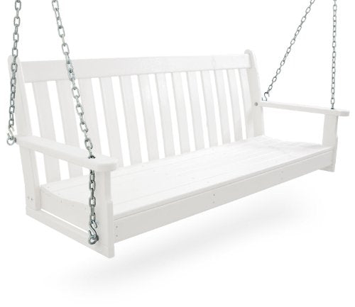 POLYWOOD GNS60WH Vineyard 60" Swing, White Polywood